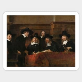 The Syndics of the Amsterdam Drapers' Guild, known as the Sampling Officials by Rembrandt Sticker